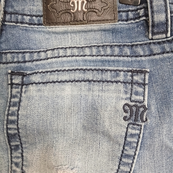 Miss Me Distressed Ankle Skinny Jeans Size 28 Floral Embroidery - Picture 9 of 9